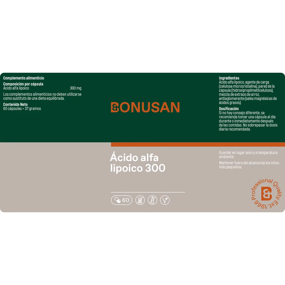 Ácido Alfa Lipoico 300 60 - Bonusan - Imagen 2