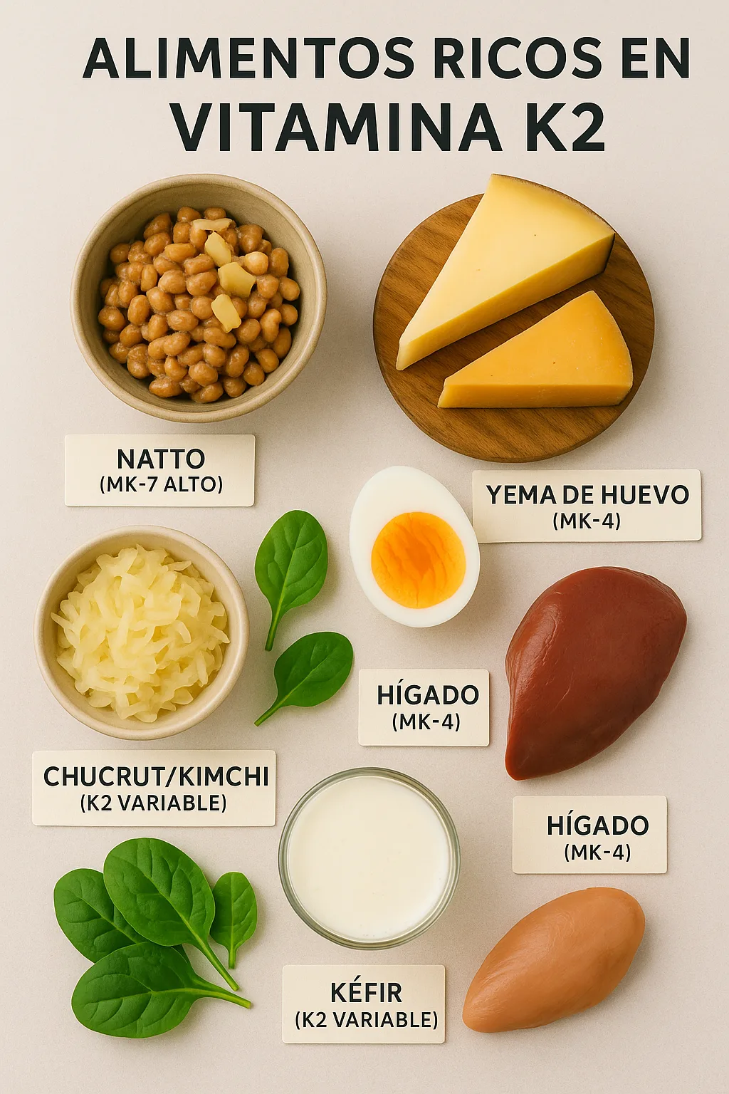 Alimentos ricos en vitamina K2 fermentados y lácteos de pastoreo