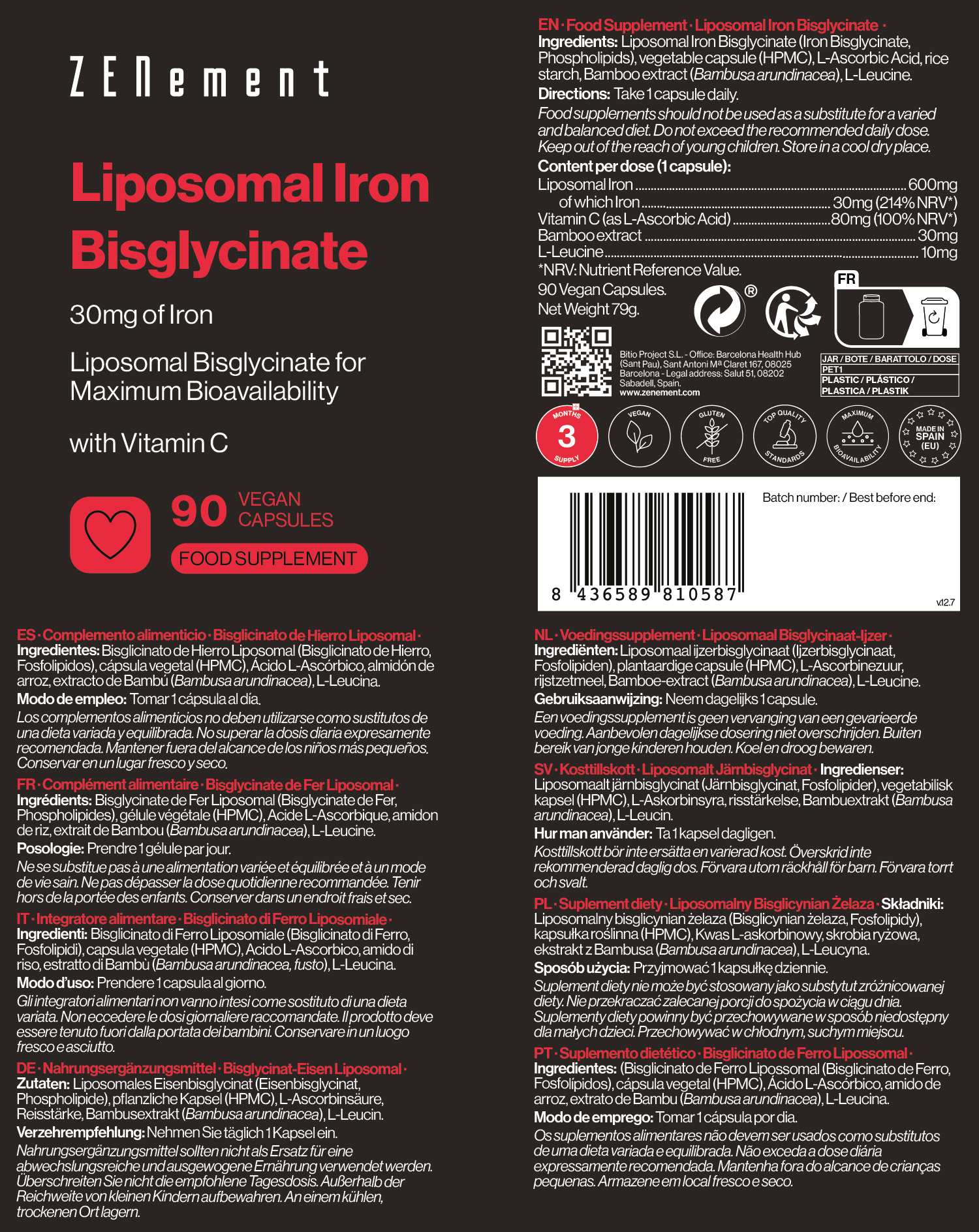 Bligliscinato de Hierro Liposomal 90 cap - Imagen 4