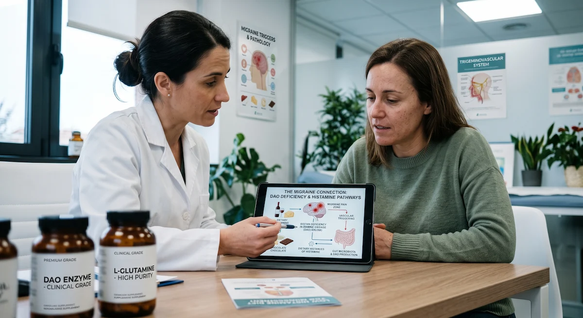 Relación entre la histamina y las migrañas recurrentes por déficit de DAO